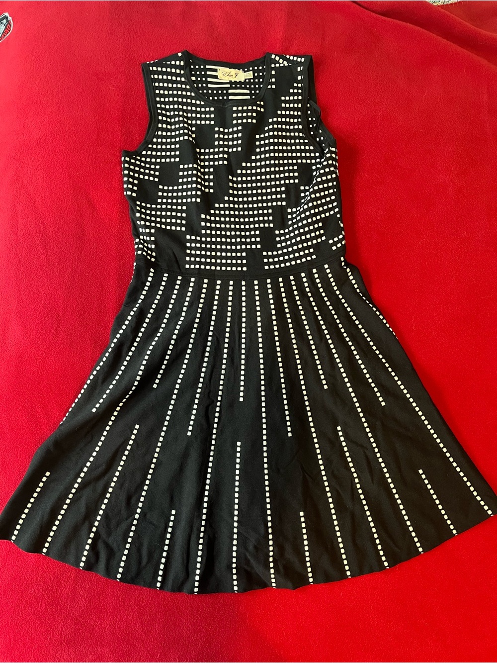 Women’s M Black Dress with White Dot Pattern